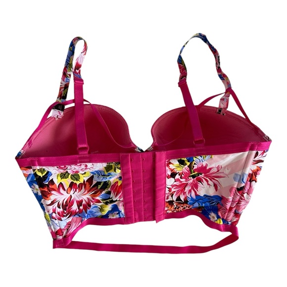 Victoria's Secret X Mary Katrantzou Pink Long Line Demi Bra Size 32 DD - Picture 4 of 7
